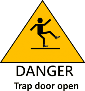 Danger Trapdoor warning